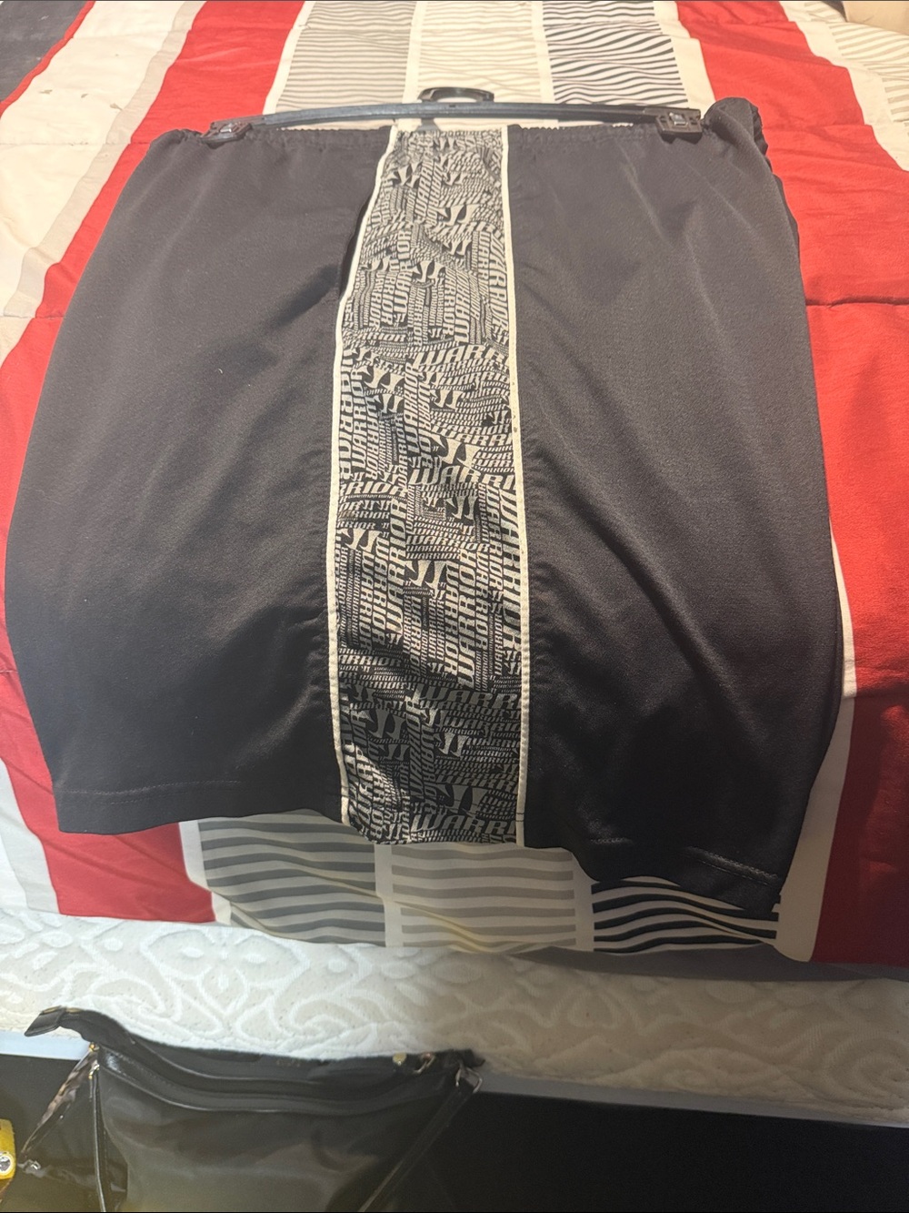 Black Athletic Skirt with Center Graphic Stripe